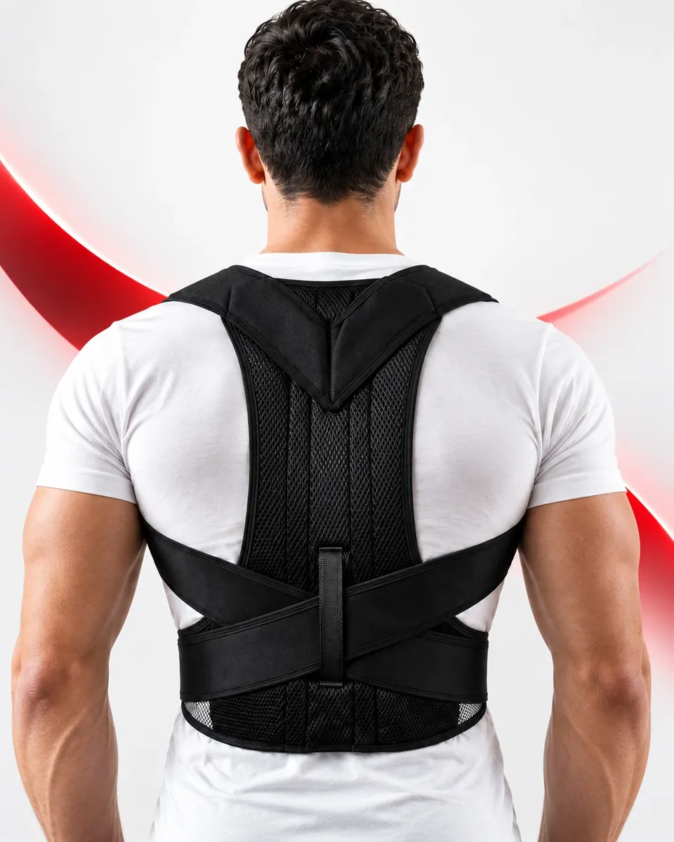 Medical Back Support par MEGASOLV Medical Back Support noir, correcteur de posture réglable vendu par MEGASOLV au Maroc.